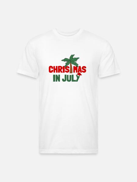 CHRISTMAS IN JULY - Unisex Poly/Cotton T-Shirt - white