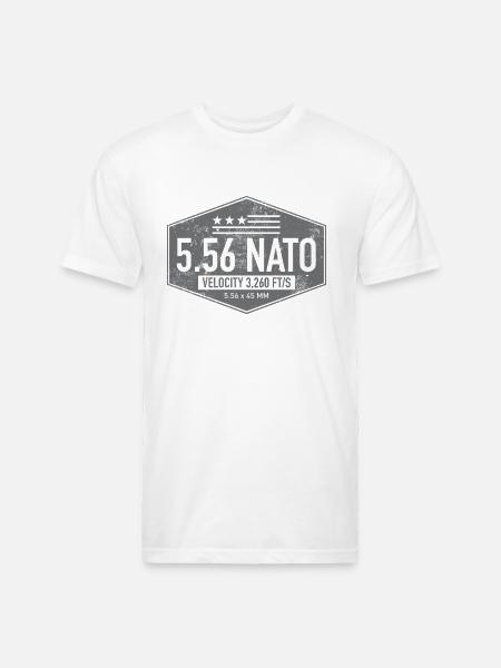 556 NATO Gray - Unisex Poly/Cotton T-Shirt - white