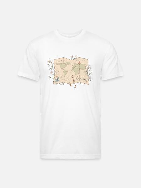 Wander Often Map - Unisex Poly/Cotton T-Shirt - white