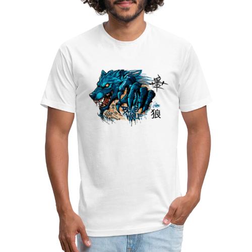 Blue Wolf Graffiti Street Art - Unisex Poly/Cotton T-Shirt