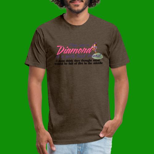Softball Diamond is a girls Best Friend - Men’s Fitted Poly/Cotton T-Shirt