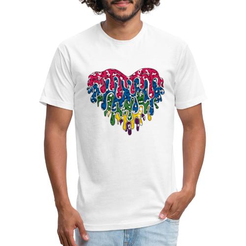 Melting Hearts - Men’s Fitted Poly/Cotton T-Shirt