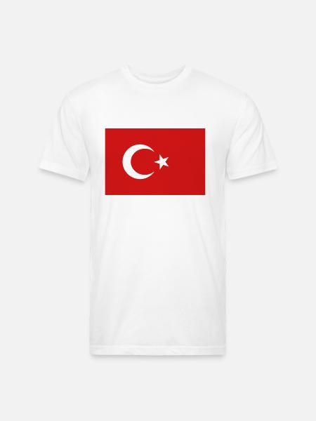 turkish flag - Unisex Poly/Cotton T-Shirt - white