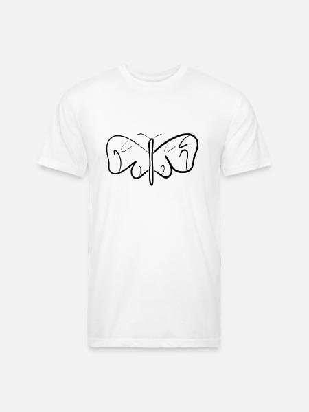 black and white butterfly - Unisex Poly/Cotton T-Shirt - white