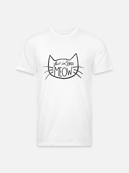 Live In The Meow - Unisex Poly/Cotton T-Shirt - white