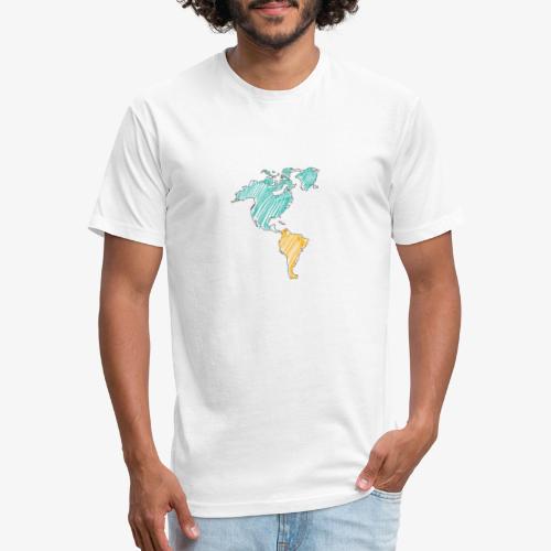 Pencil Crayon Map - Men’s Fitted Poly/Cotton T-Shirt