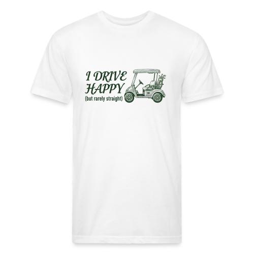 Funny Golf T-Shirt: I Drive Happy Rarely Straight - Unisex Poly/Cotton T-Shirt