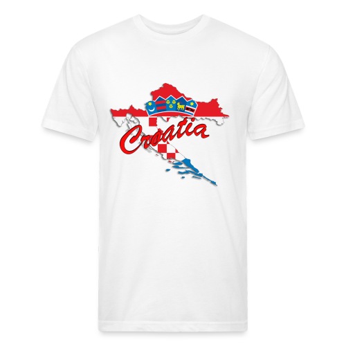 Croatia Football Team Colours T-Shirt Treasure Des - Fitted Cotton/Poly T-Shirt by Next Level