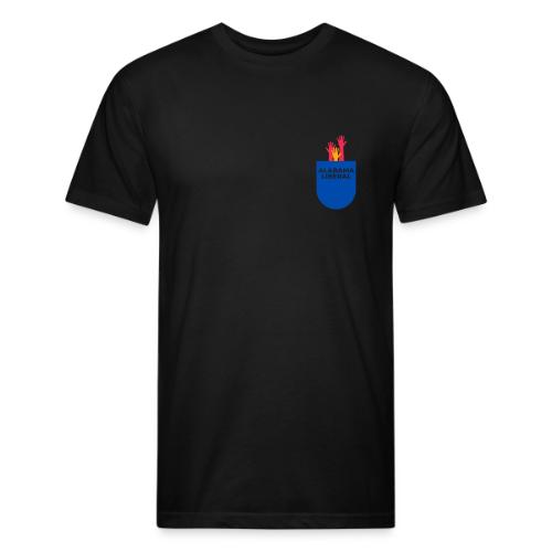 Blue in a red state - pocket - Unisex Poly/Cotton T-Shirt