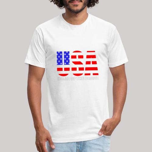 USA Home Of The Brave - Unisex Poly/Cotton T-Shirt