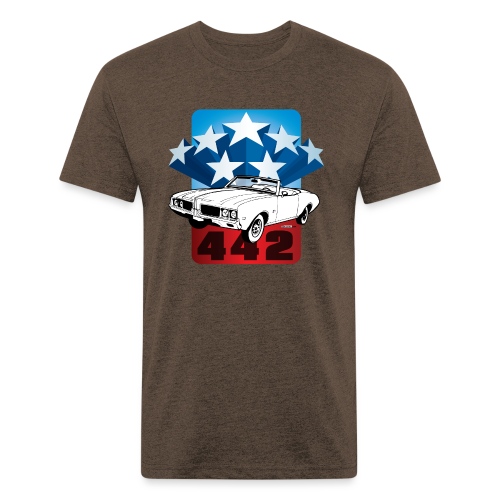 auto_oldsmobile_442_001 - Men’s Fitted Poly/Cotton T-Shirt