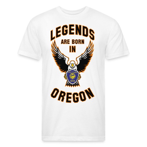 Legends are born in Oregon - Men’s Fitted Poly/Cotton T-Shirt