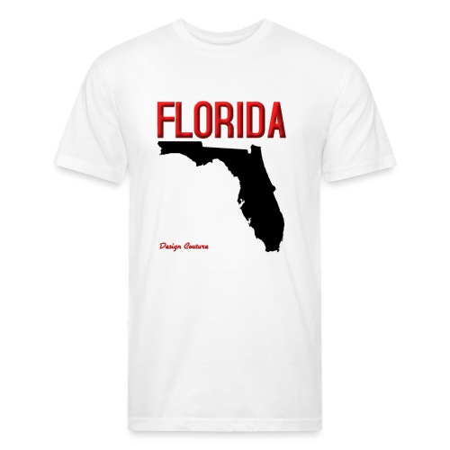FLORIDA REGION MAP RED - Men’s Fitted Poly/Cotton T-Shirt