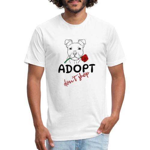 Retro Adopt Dont Shop Cute Puppy Rose Tee - Unisex Poly/Cotton T-Shirt