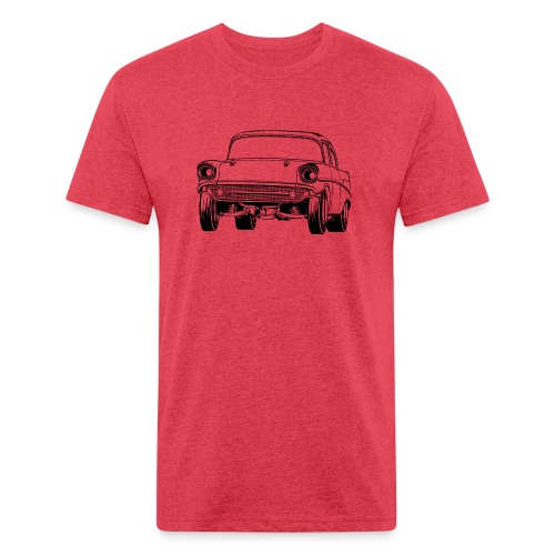 Gasser Up 1957 Chevy Drag Car - Men’s Fitted Poly/Cotton T-Shirt
