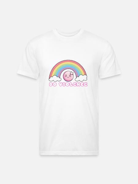 Bad Advice Rainbow Moon - Unisex Poly/Cotton T-Shirt - white