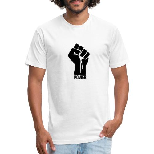 Black Power Fist - Men’s Fitted Poly/Cotton T-Shirt