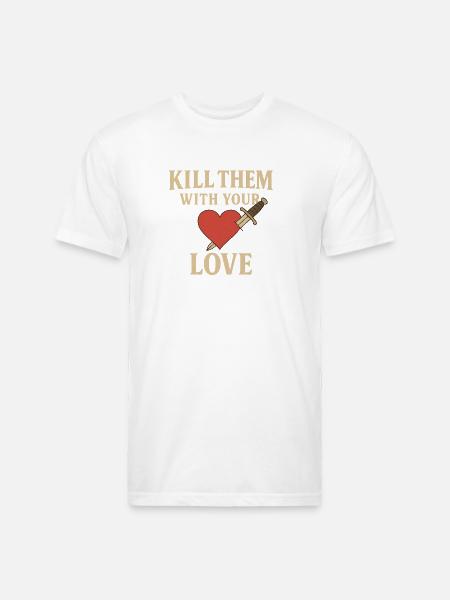 Heart and Dagger - Unisex Poly/Cotton T-Shirt - white