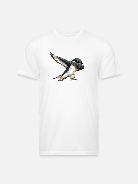 Dabbing Swallow - Unisex Poly/Cotton T-Shirt - white