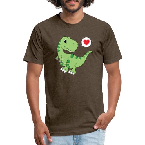 Dinosaur Love - Men’s Fitted Poly/Cotton T-Shirt