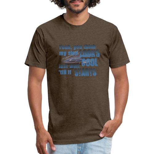 Sled Looks Cool - Men’s Fitted Poly/Cotton T-Shirt