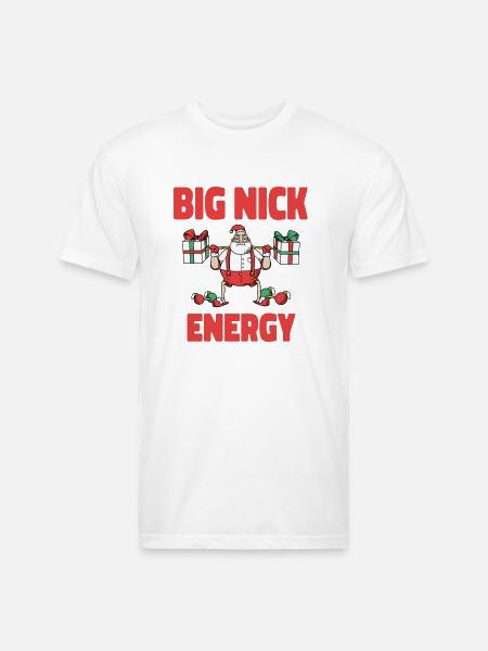 Big Nick Energy Christmas - Unisex Poly/Cotton T-Shirt - white