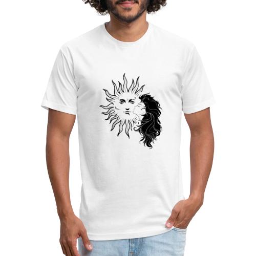 Mystical Girl & Sun - Men’s Fitted Poly/Cotton T-Shirt