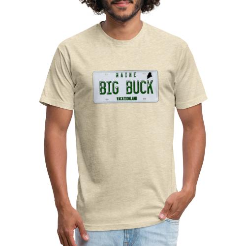 Maine LICENSE PLATE Big Buck Camo - Men’s Fitted Poly/Cotton T-Shirt