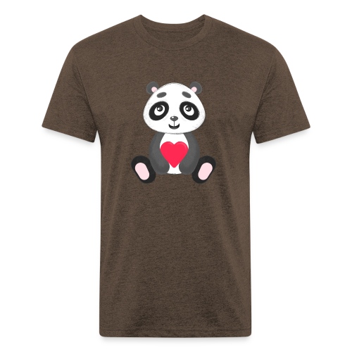 Sweetheart Panda - Men’s Fitted Poly/Cotton T-Shirt
