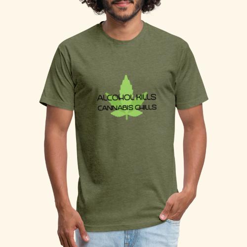 Alcohol Kills - Cannabis Chills - Men’s Fitted Poly/Cotton T-Shirt