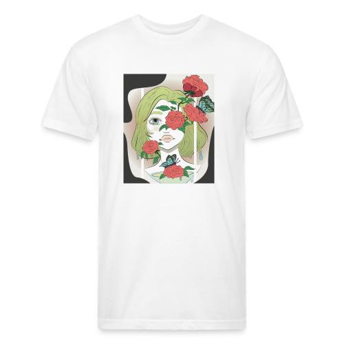 Girl with Rose Vine - Unisex Poly/Cotton T-Shirt