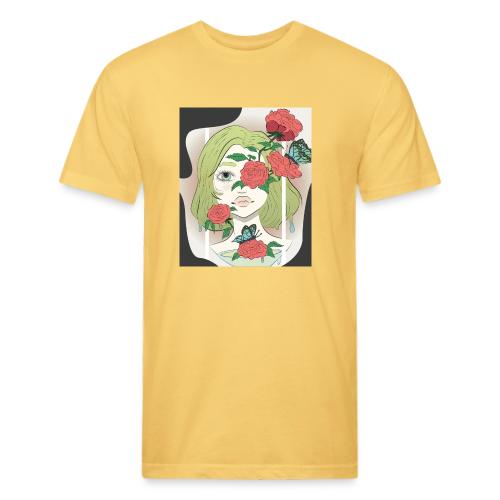 Girl with Rose Vine - Unisex Poly/Cotton T-Shirt