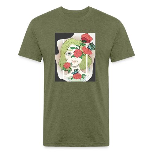 Girl with Rose Vine - Unisex Poly/Cotton T-Shirt