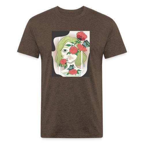 Girl with Rose Vine - Unisex Poly/Cotton T-Shirt