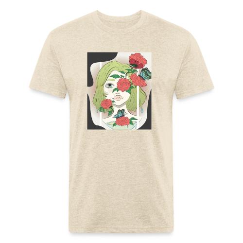 Girl with Rose Vine - Unisex Poly/Cotton T-Shirt
