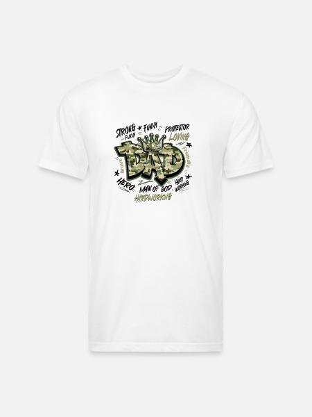 Camo Dad Design - Unisex Poly/Cotton T-Shirt - white