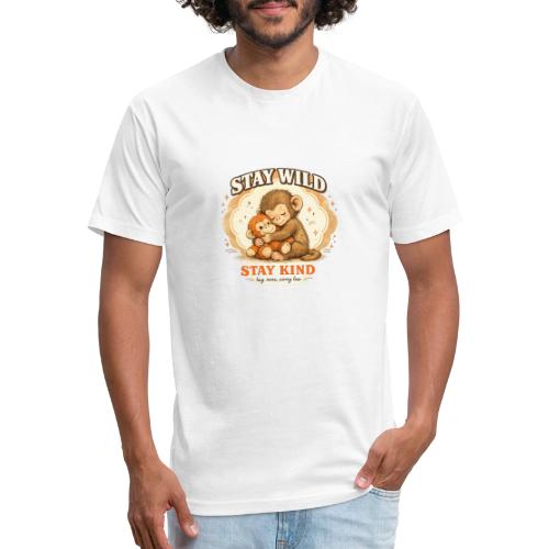 Stay Wild Stay Kind Punch Monkey Hug - Unisex Poly/Cotton T-Shirt
