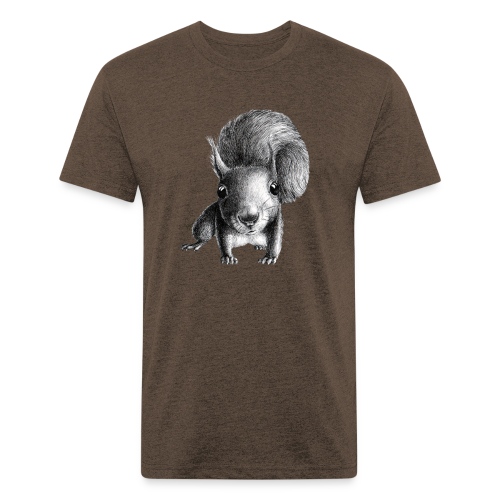 Cute Curious Squirrel - Men’s Fitted Poly/Cotton T-Shirt