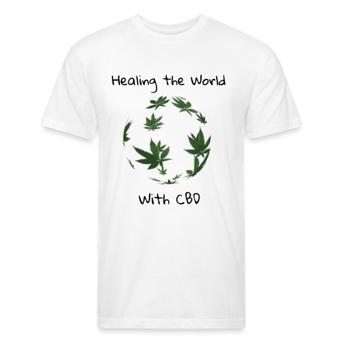 Healing the World with CBD - Men’s Fitted Poly/Cotton T-Shirt