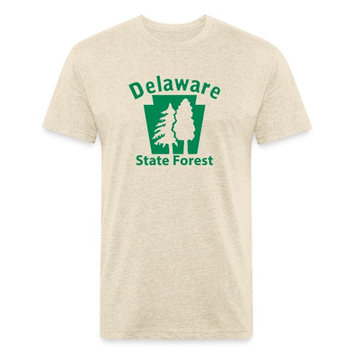 Delaware State Forest Keystone (w/trees) - Men’s Fitted Poly/Cotton T-Shirt