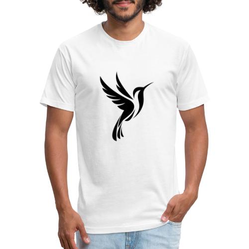 Hummingbird Spot Logo in Black - Men’s Fitted Poly/Cotton T-Shirt