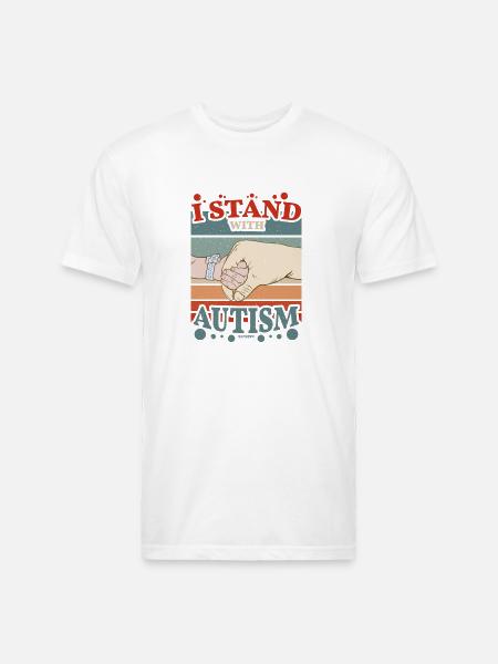 I stand by autism - Unisex Poly/Cotton T-Shirt - white