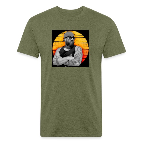 Carl Crusher Sunset Square - Men’s Fitted Poly/Cotton T-Shirt