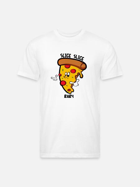 Pizza By The Slice - Unisex Poly/Cotton T-Shirt - white