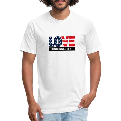 Love Kindergarten Patriotic Graduation - Unisex Poly/Cotton T-Shirt