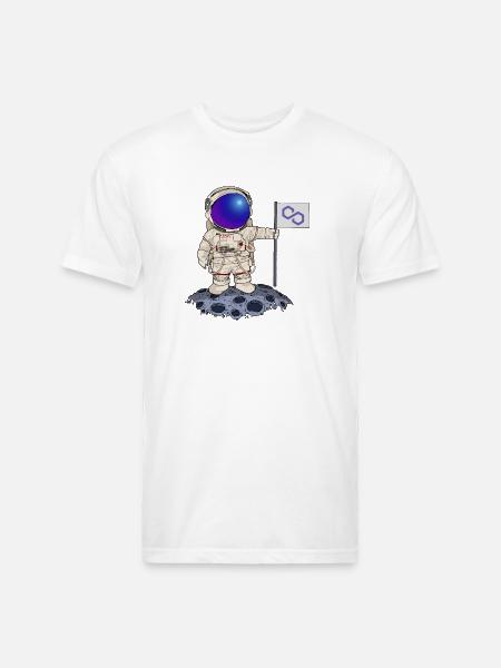 Moon Boy Polygon - Unisex Poly/Cotton T-Shirt - white