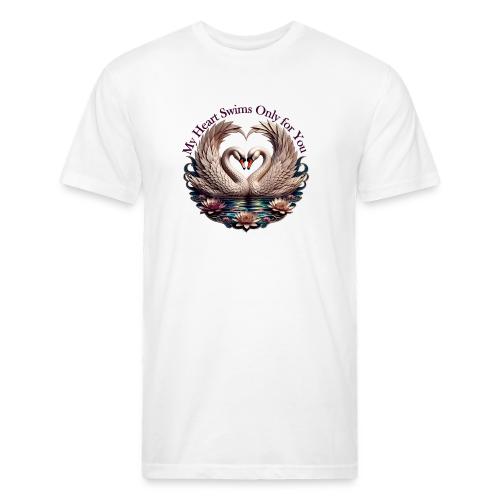My Heart Swims Only for You Swan Heart T-Shirt - Unisex Poly/Cotton T-Shirt