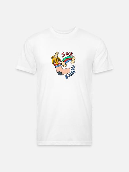 Sock Banana - Unisex Poly/Cotton T-Shirt - white