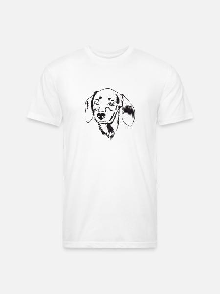 drawing style dog - Unisex Poly/Cotton T-Shirt - white