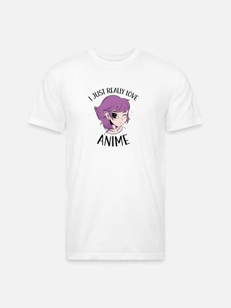 I Just Really Love Anime - Unisex Poly/Cotton T-Shirt - white